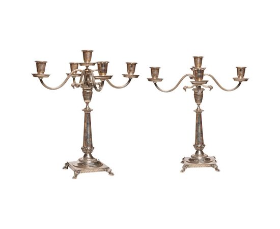 Pair of Italian silver candlesticks - A/61 -