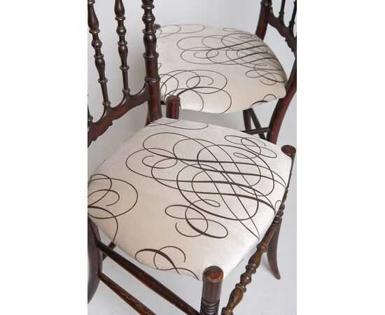 Coppia di sedie Chiavarine imbottite - M/1978 -