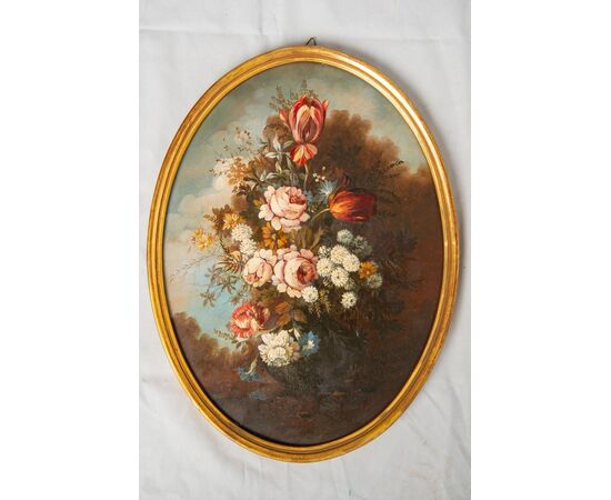 Pair of oval paintings on copper - O/8272 -