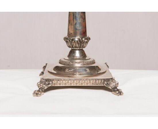 Pair of Italian silver candlesticks - A/61 -