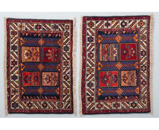 Coppia scendiletti AFSHAR periodo Shah Pahlavi - nr. 594-595.