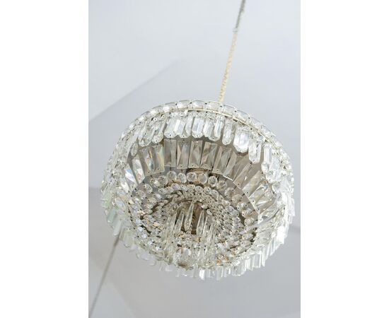 1970s Italian crystal ceiling light - O/8286