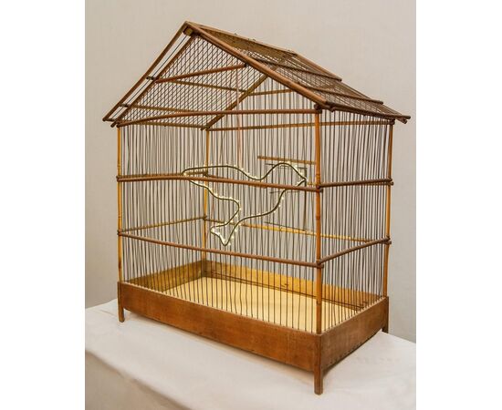 Antique wooden birdcage - O/7346