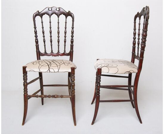Coppia di sedie Chiavarine imbottite - M/1978 -