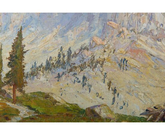 Painting with mountain landscape - O/5151 -