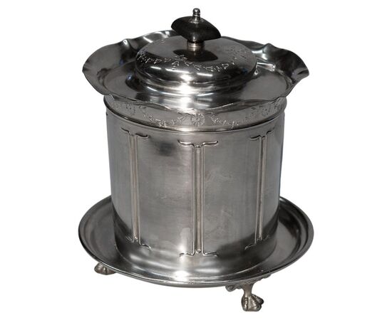 English silverplate tea caddy. O/7590