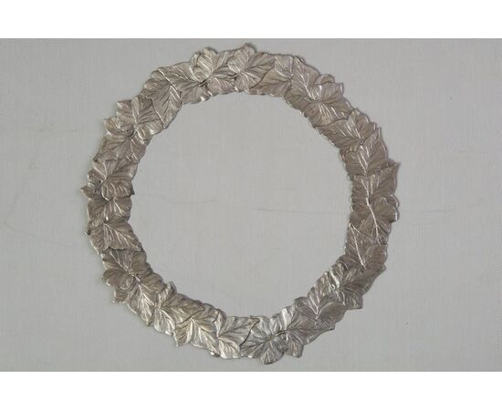 Set of 4 silver-plated leaf charger plates - O/1790.