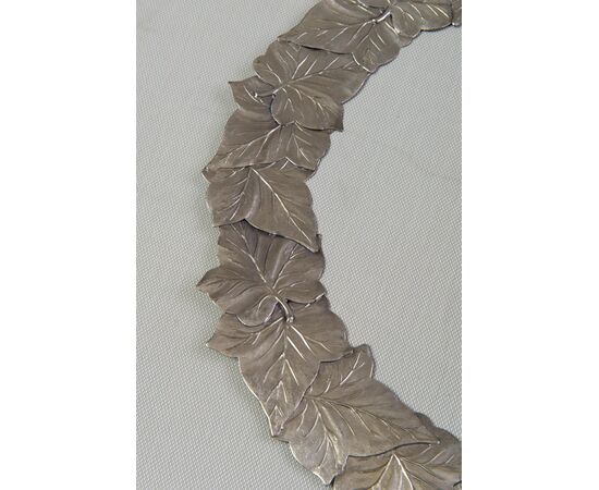 Set of 4 silver-plated leaf charger plates - O/1790.