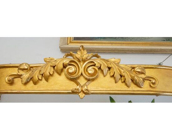 Antique gilded wooden curtain cornice - M/1693 -