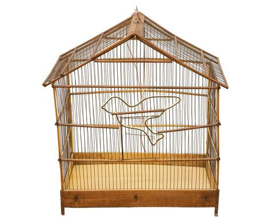 Antique wooden birdcage - O/7346