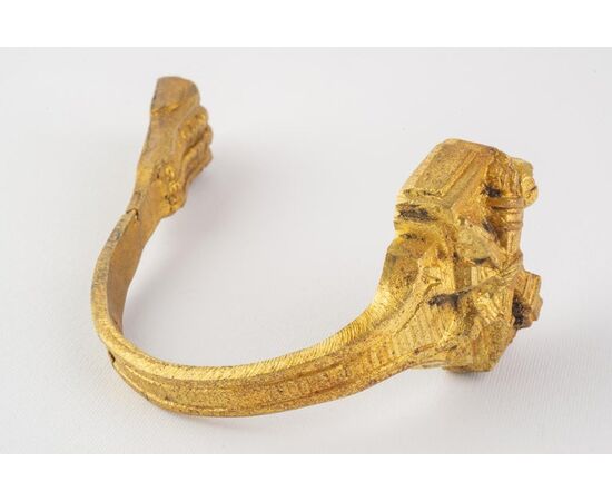 Pair of antique bronze tiebacks - O/6770-7