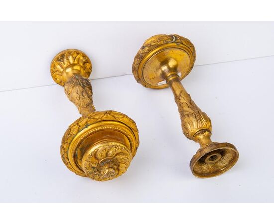 Coppia di antiche "embrasses" in bronzo - O/6839 -