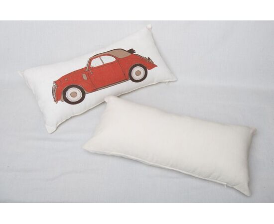 Pair of cushions and two linen panels - B/2109 -