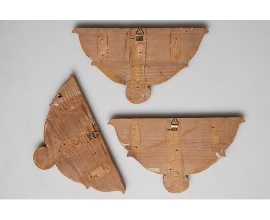 Set di 3 fregi antichi in legno - O/4738 -