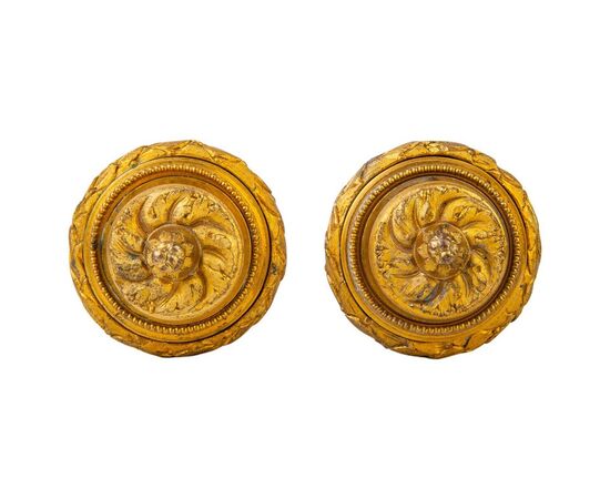 Coppia di antiche "embrasses" in bronzo - O/6839 -