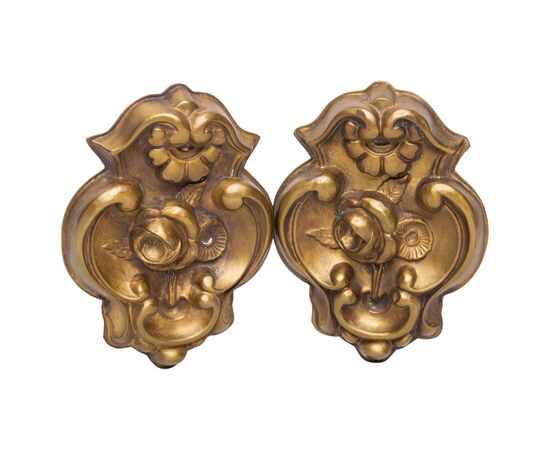 Pair of brass tiebacks for curtains - O/1664 -