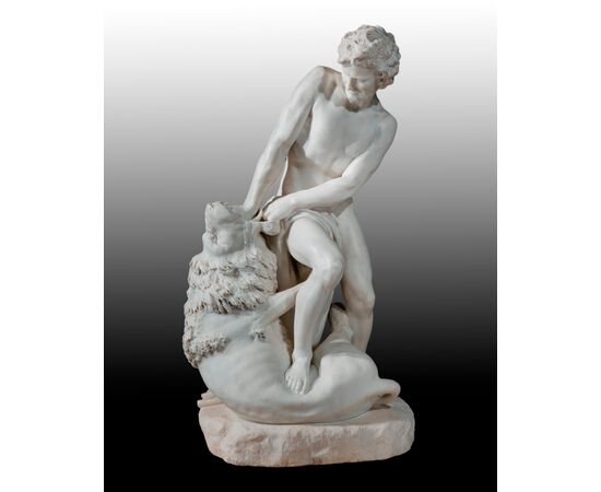 Carlo Romano (Viggiù, 1810 - Milano, 1883)  "Sansone che sbrana il leone"