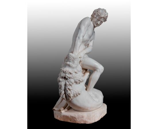 Carlo Romano (Viggiù, 1810 - Milano, 1883)  "Sansone che sbrana il leone"