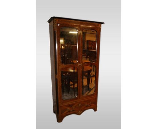 Vetrina armadio francese stile Reggenza del 1800 con specchi antichi