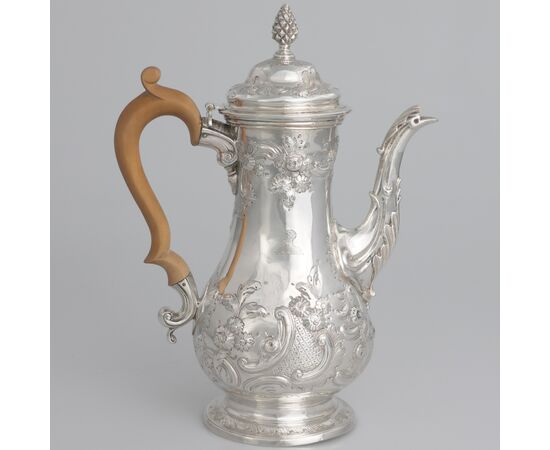 Caffettiera in argento sterling Giorgio III, William Cripps, Londra, 1762