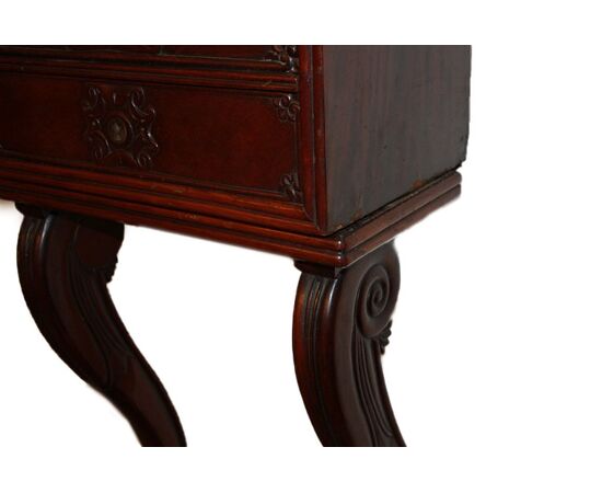 Early 1800s Louis Philippe style mahogany wall cabinet
