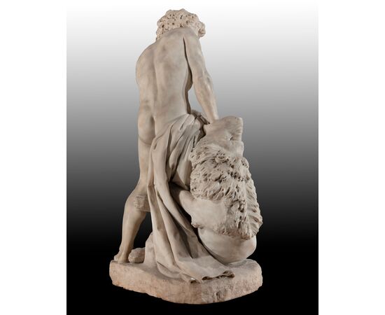 Carlo Romano (Viggiù, 1810 - Milano, 1883)  "Sansone che sbrana il leone"