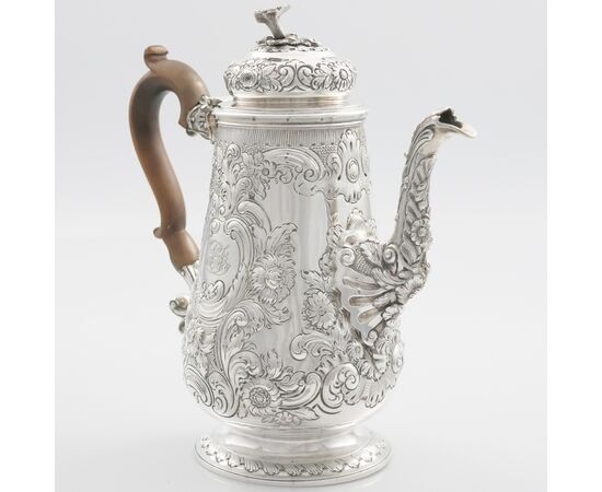 George IV sterling silver chocolate pot, George Cowie, London, 1826