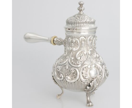 925 silver chocolate pot, Italy, Milan, last quarter of the 20th century