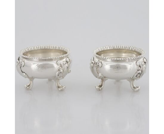Pair of George IV sterling silver salt cellars, Paul Storr, London, 1820