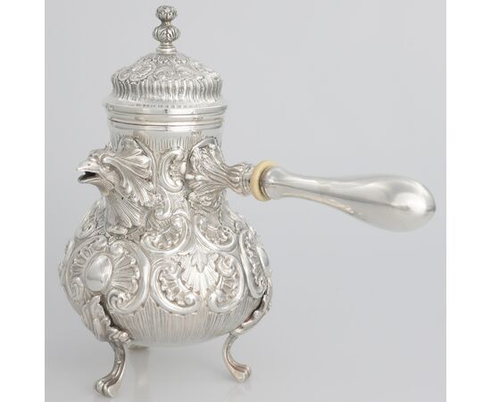 925 silver chocolate pot, Italy, Milan, last quarter of the 20th century
