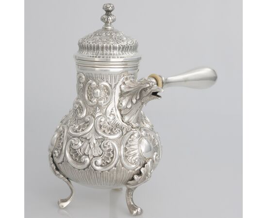 925 silver chocolate pot, Italy, Milan, last quarter of the 20th century