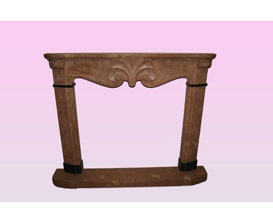 Early 1900s French fireplace in pink marble