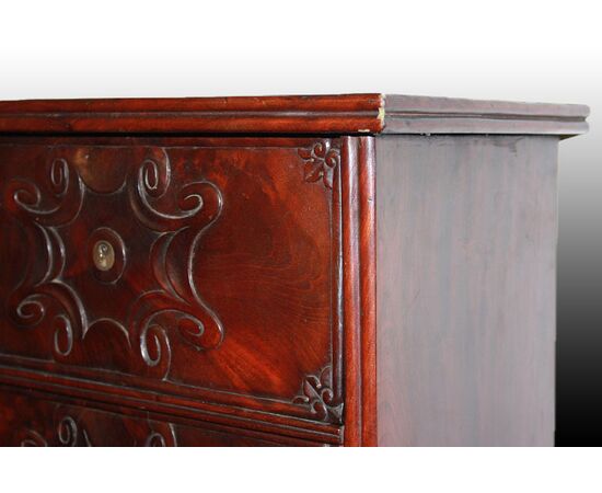 Early 1800s Louis Philippe style mahogany wall cabinet