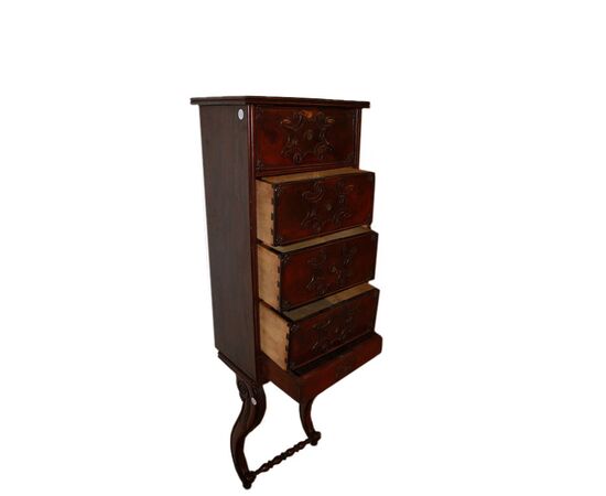 Early 1800s Louis Philippe style mahogany wall cabinet