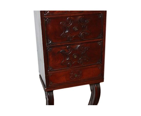 Early 1800s Louis Philippe style mahogany wall cabinet