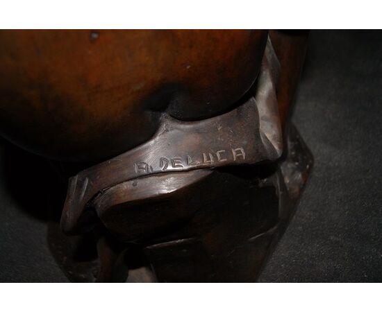 Antique bronze sculpture signed A. De Luca