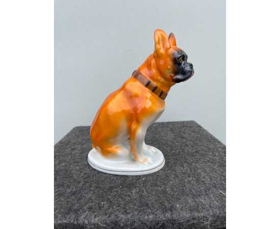 Porcelain boxer dog figure Germany.     