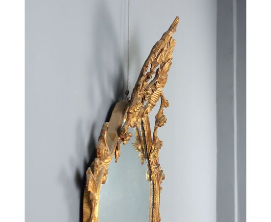Specchiera in Legno Intagliato Italia Metà XX Secolo