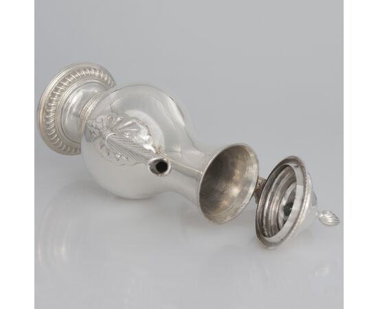George III silver coffee pot with wooden handle, Charles Wright, London, 1771