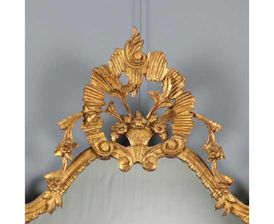 Carved Wooden Mirror, Italy, Mid-20th Century