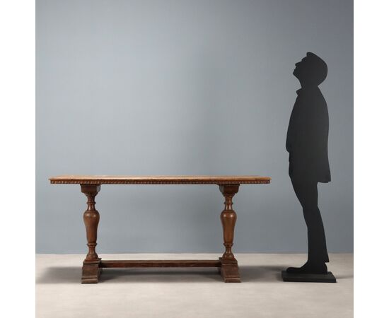 Italian Walnut Table, 20th Century
