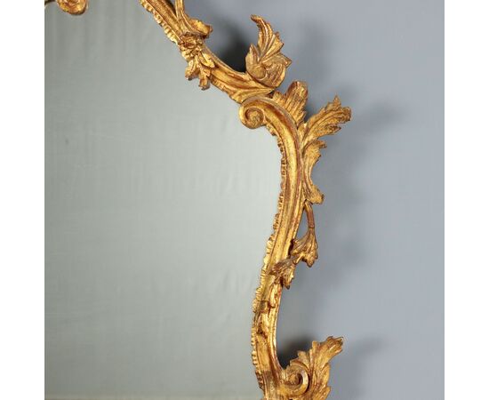 Carved Wooden Mirror, Italy, Mid-20th Century