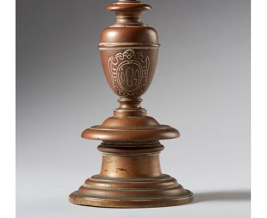 Cast bronze baluster candlestick - Central Italy, 16th century