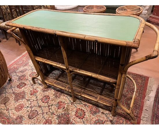 PANC168 - Bamboo bar attributed to Bonacina, 1950s-1970s, counter cm L 150 x H 105
