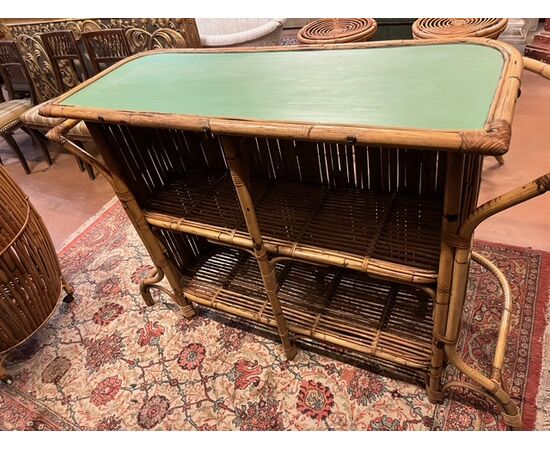 PANC168 - Bamboo bar attributed to Bonacina, 1950s-1970s, counter cm L 150 x H 105