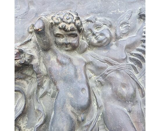 Coppia di altorilievi in bronzo neoclassici 1780 gioco di putti