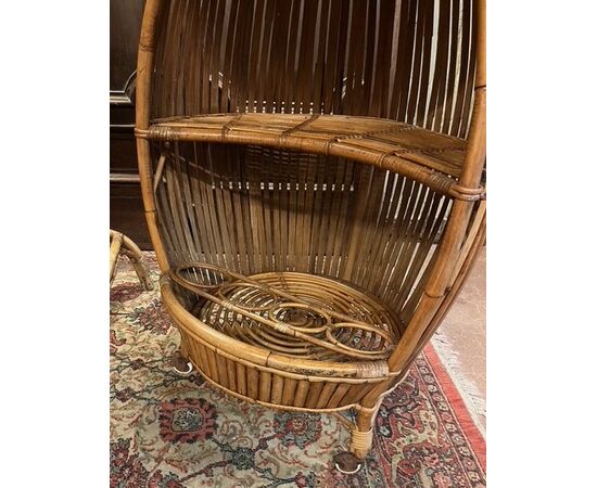 PANC168 - Bamboo bar attributed to Bonacina, 1950s-1970s, counter cm L 150 x H 105