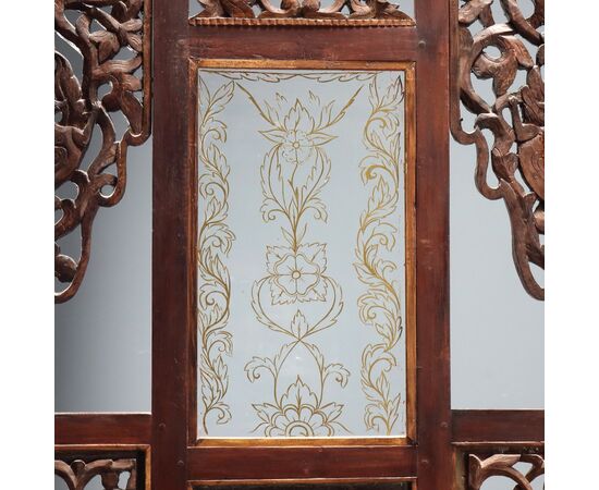 Letto a Baldacchino in Legno Esotico India Inizio XX Secolo