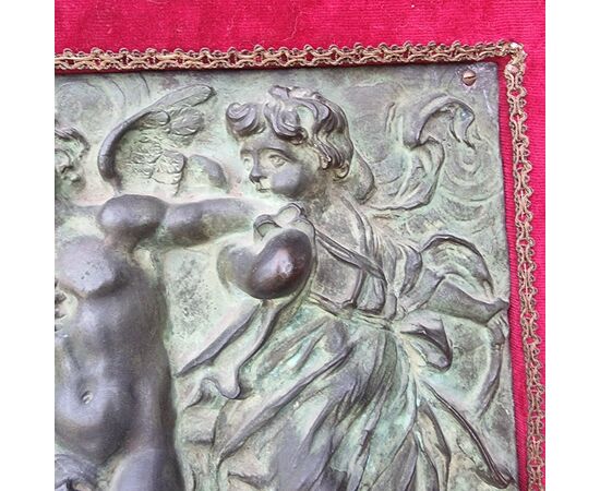 Coppia di altorilievi in bronzo neoclassici 1780 gioco di putti