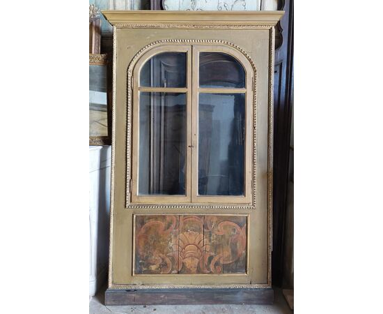 neg044 - placard/ vetrina laccata, epoca '800, cm l 138 x h 243 
